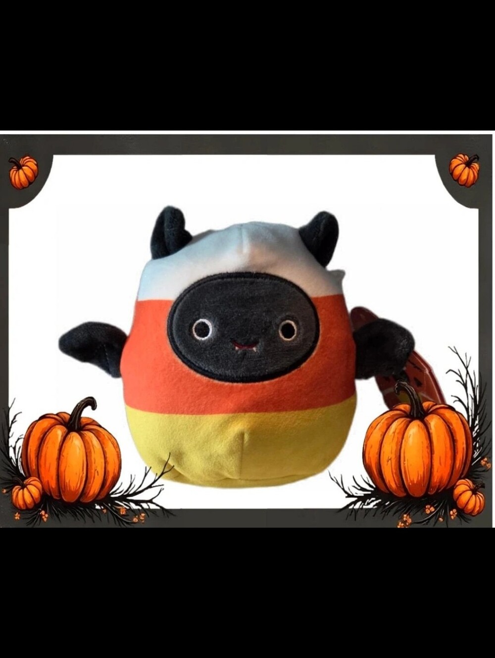 Squishmallows Candy Corn Bat Plush - Orange Yellow Black White